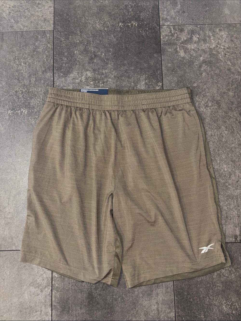 Reebok Men's Olive Green Athletic Shorts